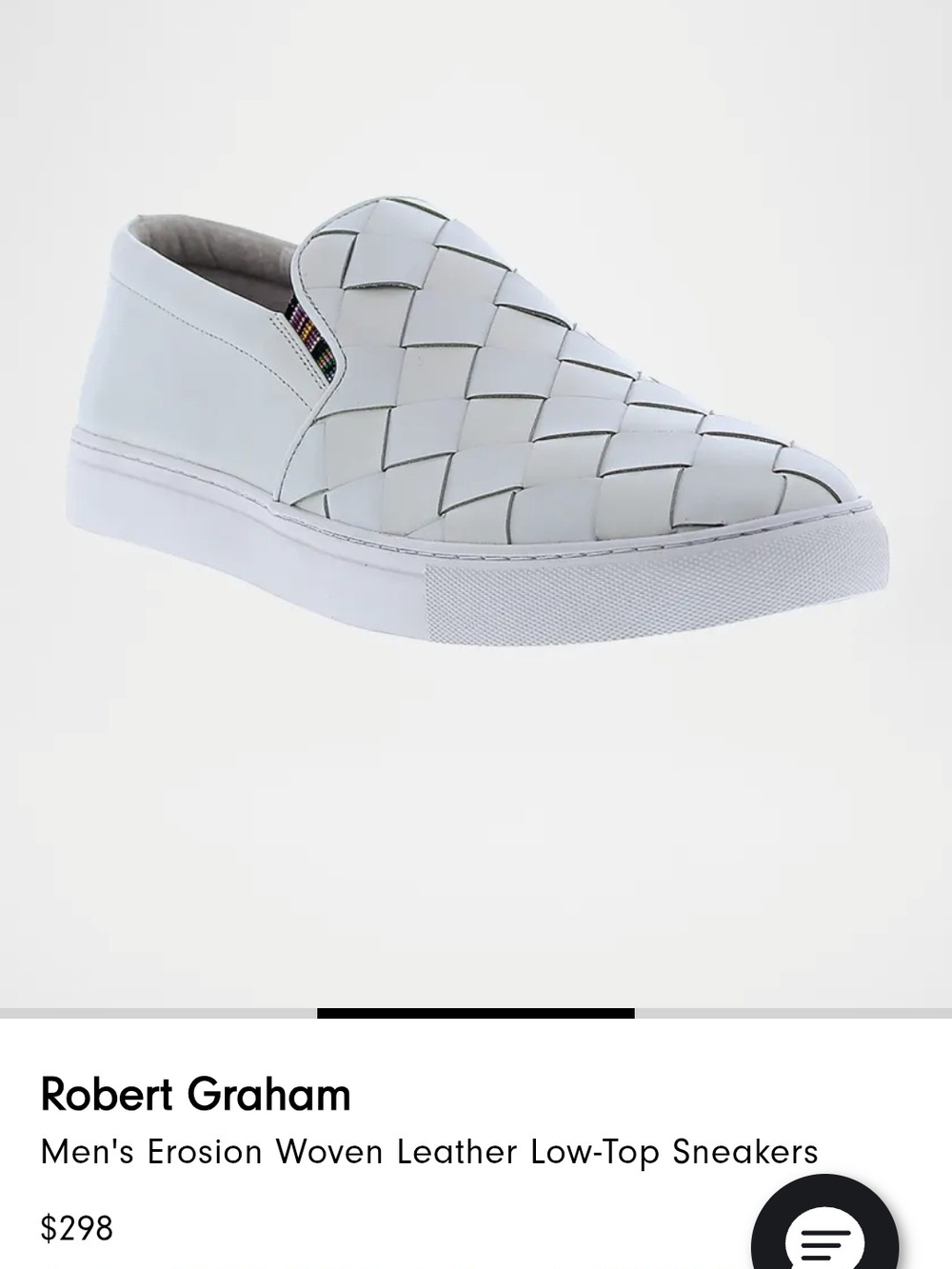 NEW Robert Graham Men’s White Woven Leather Low-Top Sneakers